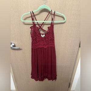 Listicle Red Lace Boho Dress